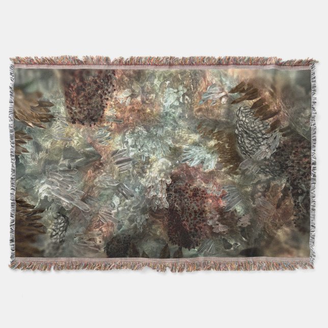 Muted Layers of Brown Crystals Throw Blanket (Front)