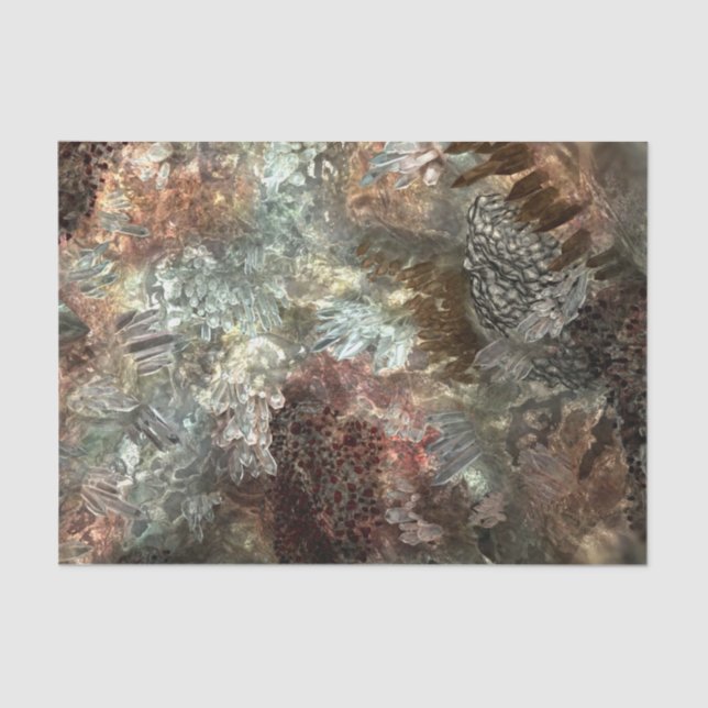 Muted Layers of Brown Crystals Tissue Paper (Front)