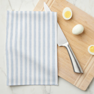 Muted Light Blue White Coastal Stripe Scandinavian Tea Towel
