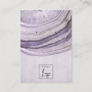 Muted Mauve Agate Earthy Necklace Earring Display Business Card