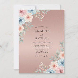 Muted Mauve Painted Wedding Invitation