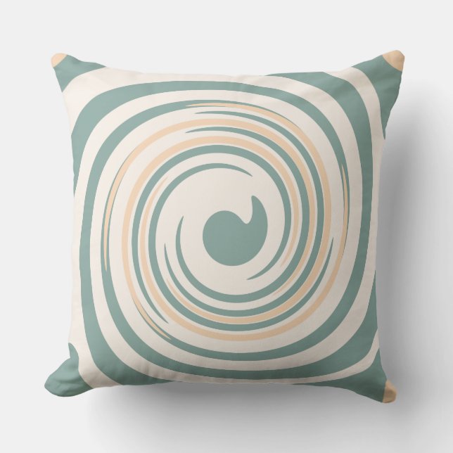 Muted Modern Swirl Throw Pillow (Front)