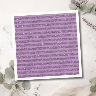 Muted Mulberry Glitter Style Horizontal Stripes Napkin