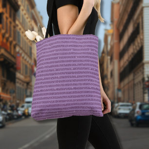Muted Mulberry Glitter Style Horizontal Stripes Tote Bag