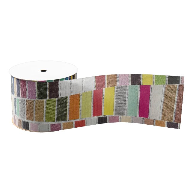 Muted Multicolor Swatches Grosgrain Ribbon (Spool)