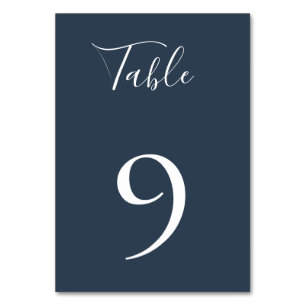 Muted Navy Blue Table Number Card