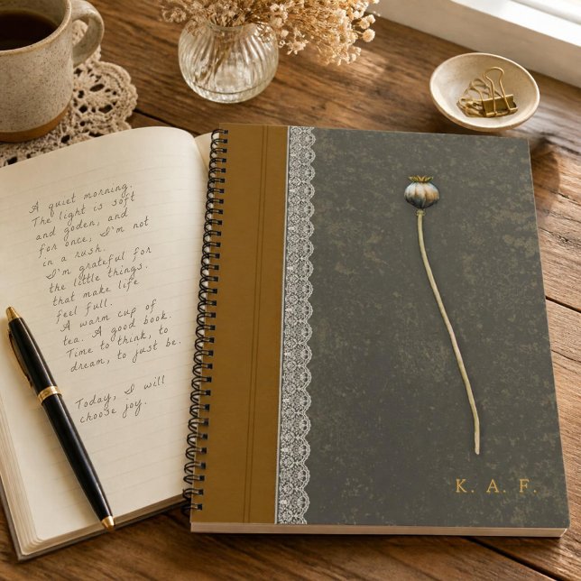 Muted Olive Green Faux Leather & Lace Field Notes Notebook (Creator Uploaded)