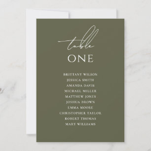 Muted Olive Green Wedding   Earthy Seating Chart Invitation