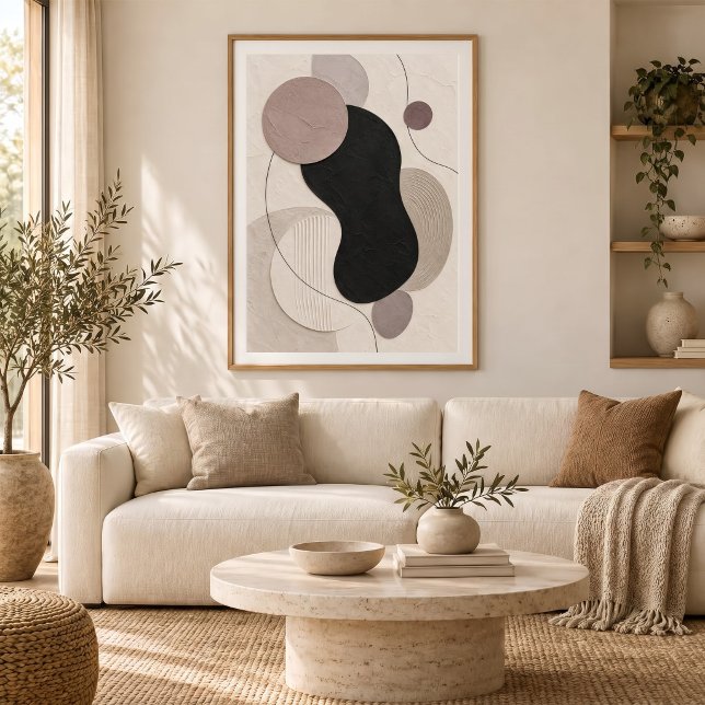 Muted Orbit | Minimal Abstract Plaster Art Print (Creator Uploaded)