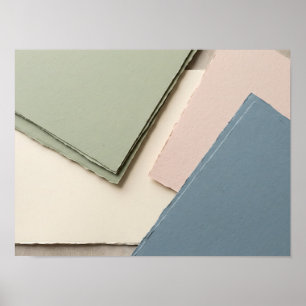 Muted Paper Layers Geometric Collage Poster