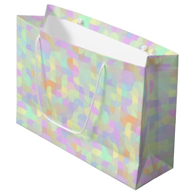 Muted Pastel Boho Mod Geometric Abstract Large Gift Bag (Front Angled)