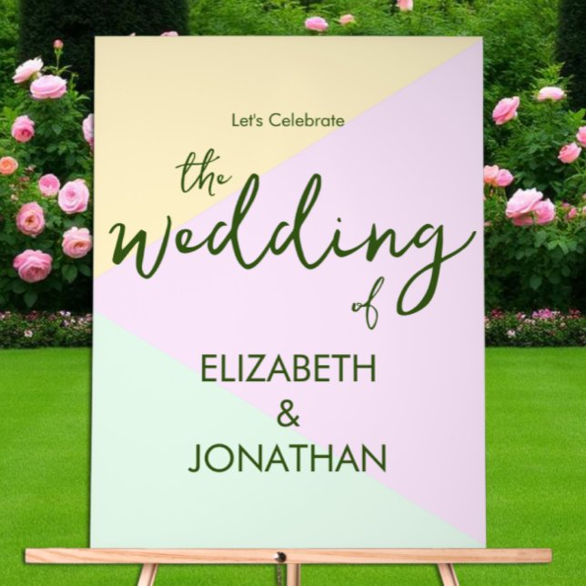 Muted Pastel Geometric Wedding Acrylic Sign (Creator Uploaded)