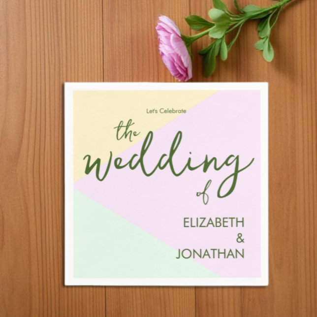 Muted Pastel Geometric Wedding Napkin (Creator Uploaded)