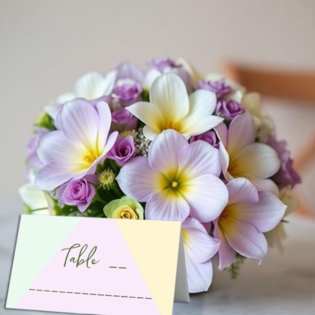 Muted Pastel Geometric Wedding Place Card (Creator Uploaded)