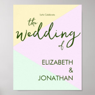 Muted Pastel Geometric Wedding Poster