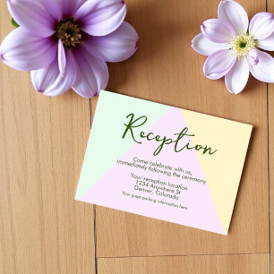 Muted Pastel Geometric Wedding Reception Enclosure Card