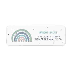 Muted Pastel Rainbow Baby Shower Return Address