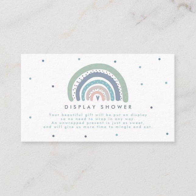 Muted Pastel Rainbow Display Shower Enclosure Card (Front)