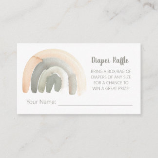 Muted Peach & Gray Watercolour Rainbow Baby Shower Enclosure Card