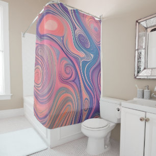 Muted pink and purple marble shower curtain