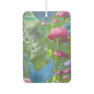 Muted pink, blue and White floral Car Air Freshener