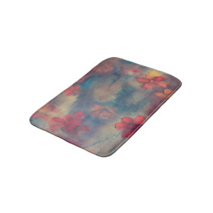 Muted pink flowers  bath mat