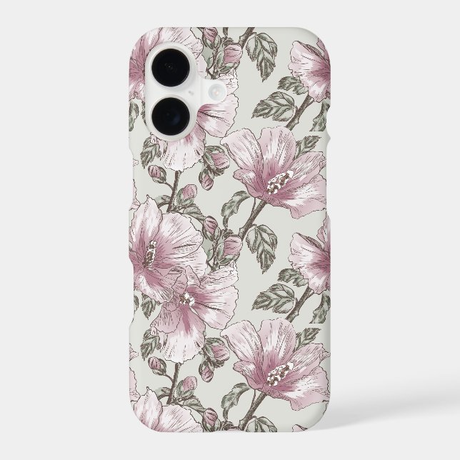 Muted Pink Hibiscus Flowers Pattern (Back)