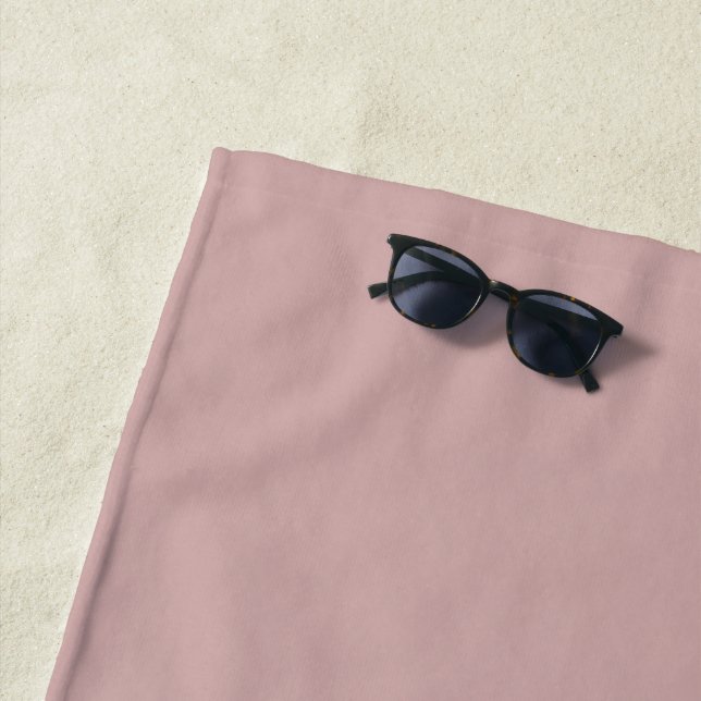 muted pink solid  beach towel (In Situ)