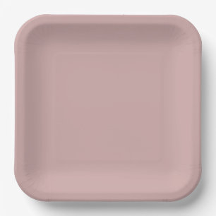muted pink solid paper plate