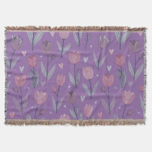 Muted Purple Tulip Throw Blanket