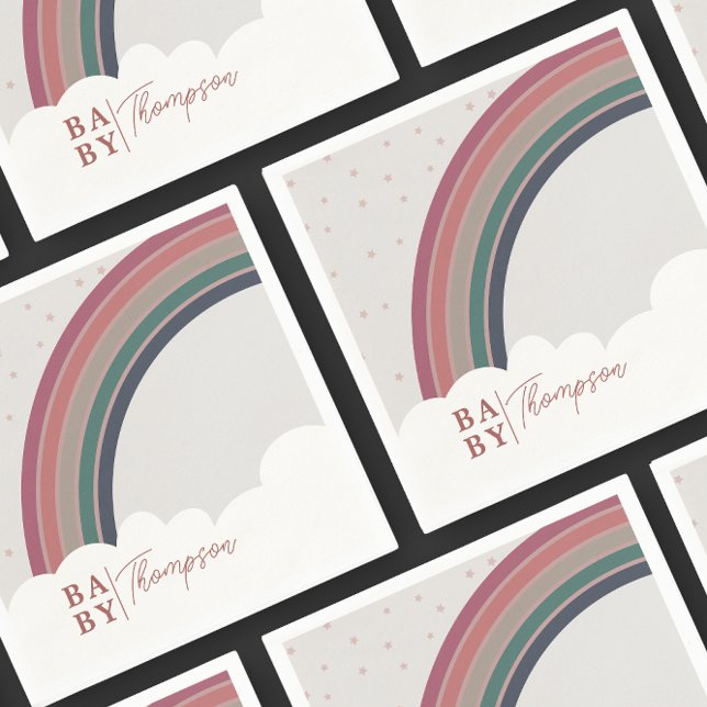 Muted Rainbow Baby Shower Girl Napkin (Creator Uploaded)