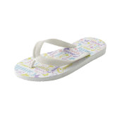 Muted rainbow butterflies custom name kid's jandals (Angled)