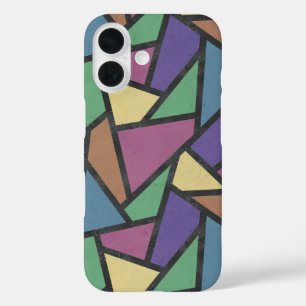 Muted rainbow colours mosaic pattern  iPhone 16 case