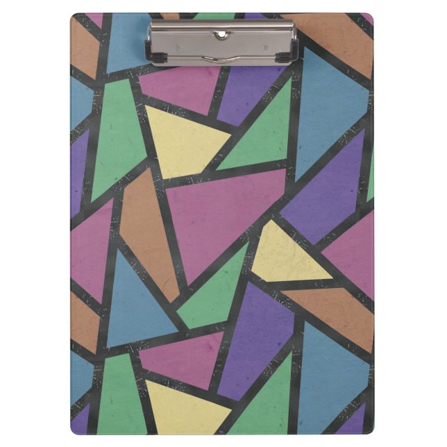Muted rainbow colours mosaic pattern clipboard (Front)
