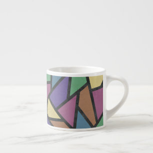 Muted rainbow colours mosaic pattern espresso cup