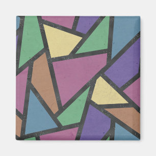 Muted rainbow colours mosaic pattern magnet