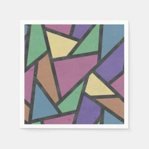 Muted rainbow colours mosaic pattern napkin