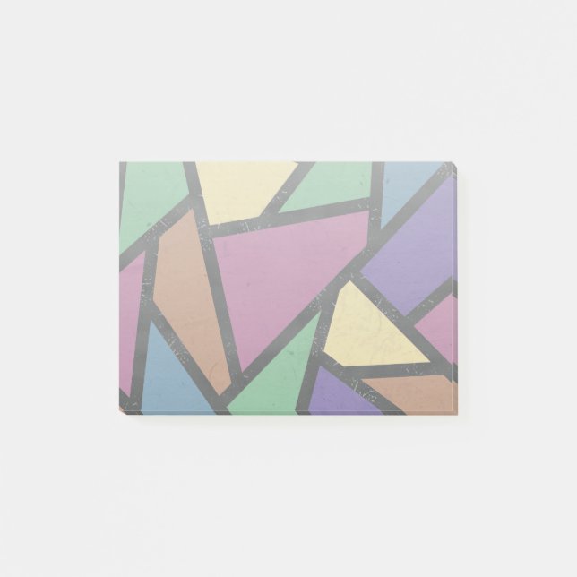 Muted rainbow colours mosaic pattern post-it notes (Front)