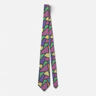 Muted rainbow colours mosaic pattern tie