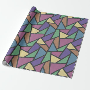 Muted rainbow colours mosaic pattern wrapping paper