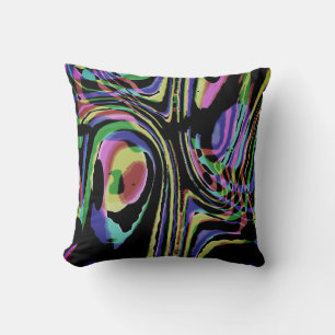 Muted Rainbow Colours Swirling Labyrinth Design Cushion