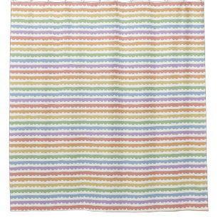 Muted Rainbow Horizontal Scallop Stripe Shower Curtain