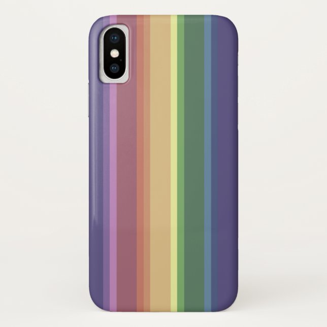 Muted rainbow stripes Case-Mate iPhone case (Back)
