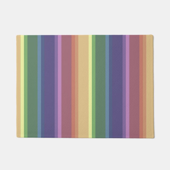 Muted rainbow stripes doormat (Front)