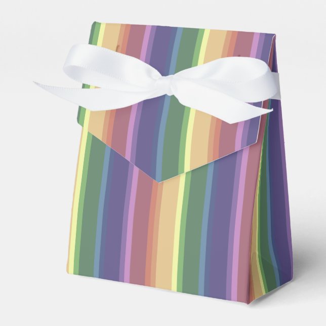 Muted rainbow stripes favour box (Front Side)