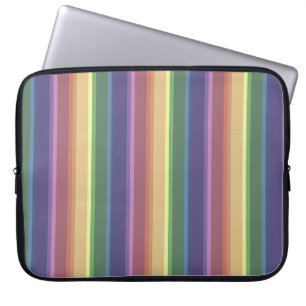 Muted rainbow stripes laptop sleeve
