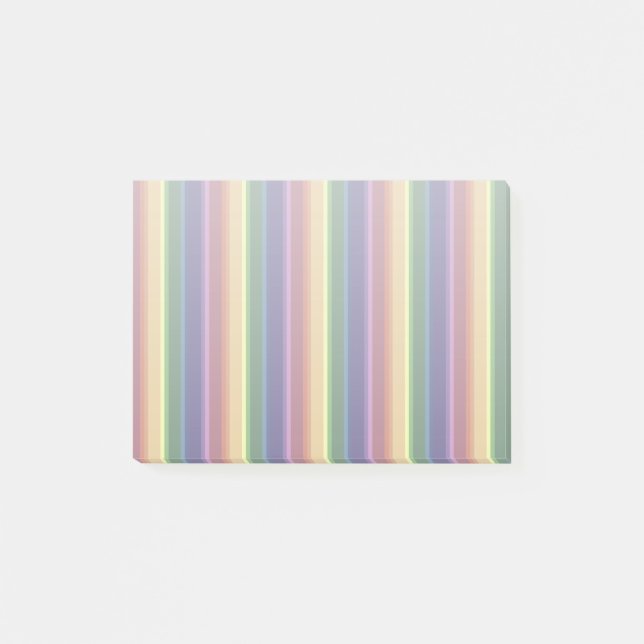 Muted rainbow stripes post-it notes (Front)