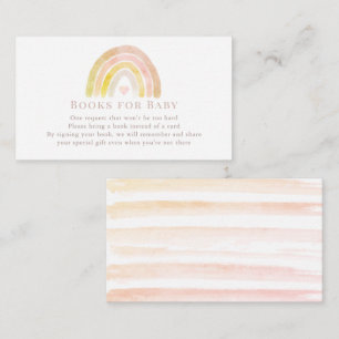 Muted Rainbow Watercolor Pink Book Request Enclosure Card