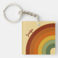 Muted Retro Layered Groovy Rainbow Square