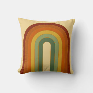 Muted Retro Rainbow Beige Cushion